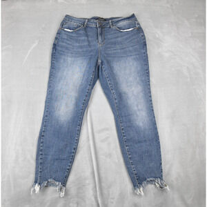 Judy Blue Jeans Womens 16W (33x26) Skinny Raw Hem Blue Denim